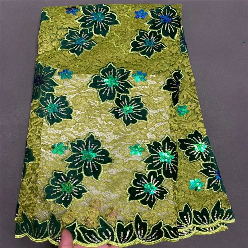 

5 ярдов, хит продаж, французское кружево с блестками, африканский тюль, шнур, гипюровая кружевная сетка, вышитая ткань для свадебной вечеринки PS61703