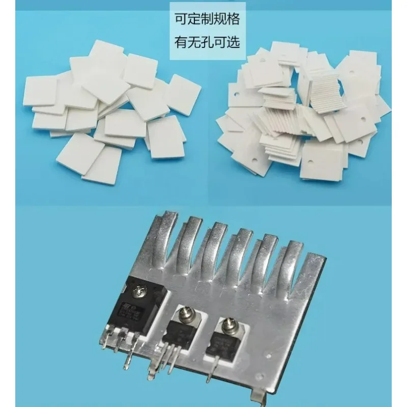 100 pcs TO-247 Alumina Ceramic Thermal Insulation Sheet MOS Transistor IGBT High-power Heat Dissipation Gasket 17 * 22