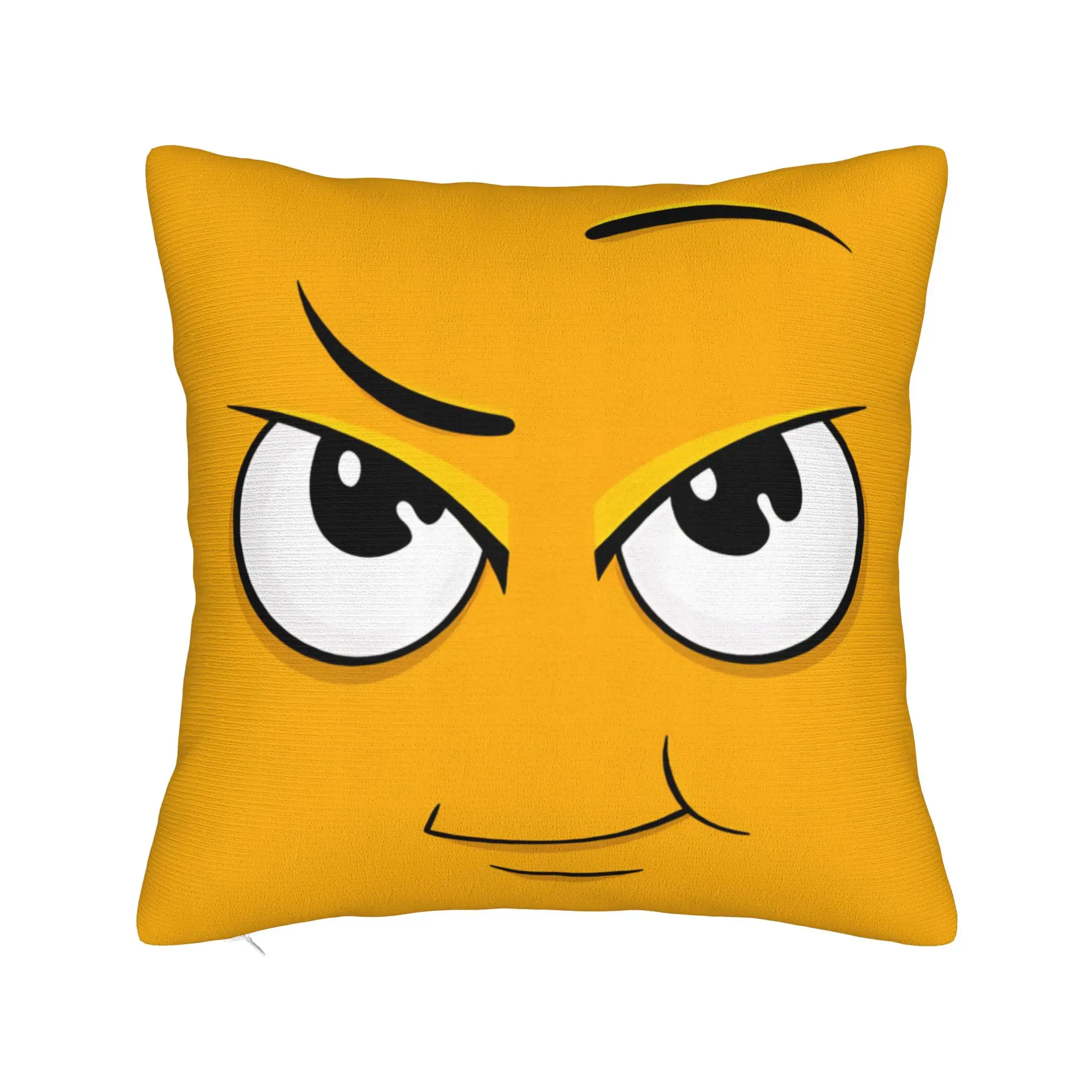 Cartoon Face Meme With Eyes And Eyebrows Pillow Case  Retro Trendy Pillow Cover Design Pillowcases For Living Room Chair