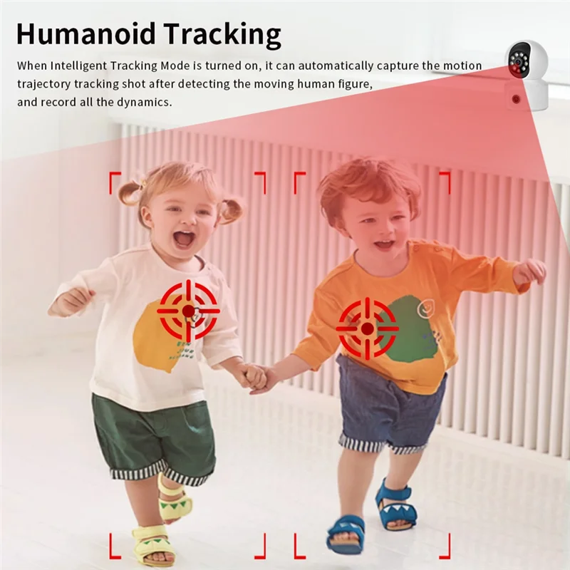 ABBK-デュアルレンズ 8MP Wifi IP カメラ、スマートホーム、カラーナイトビジョンと人間追跡付きベビーモニター用