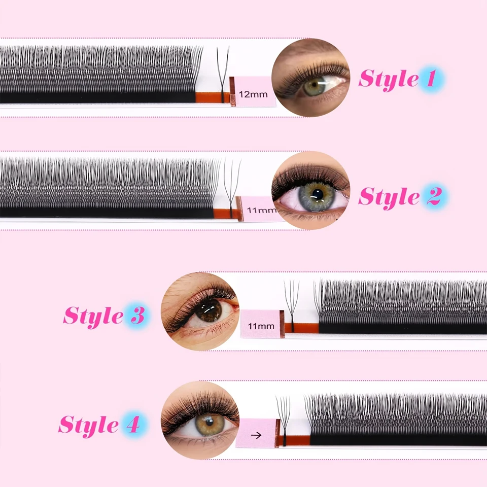 AGUUD U-YY Lashes C/D/L/M Curl Eyelash Extension Premade Volume Fans Soft Gradient Mink Easy Embellish Natural False Eyelashes