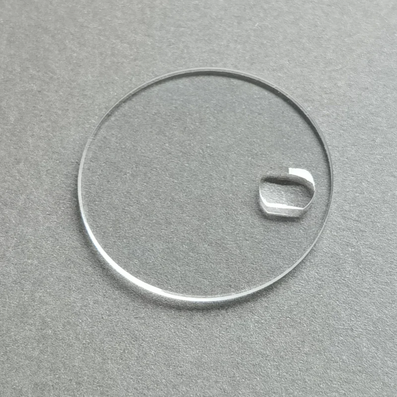 2.0mm Thick Date Window Watch Glass Round Flat Mineral Timepiece Crystal with Bubble Magnifier 25mm-36mm Diameter YZC929