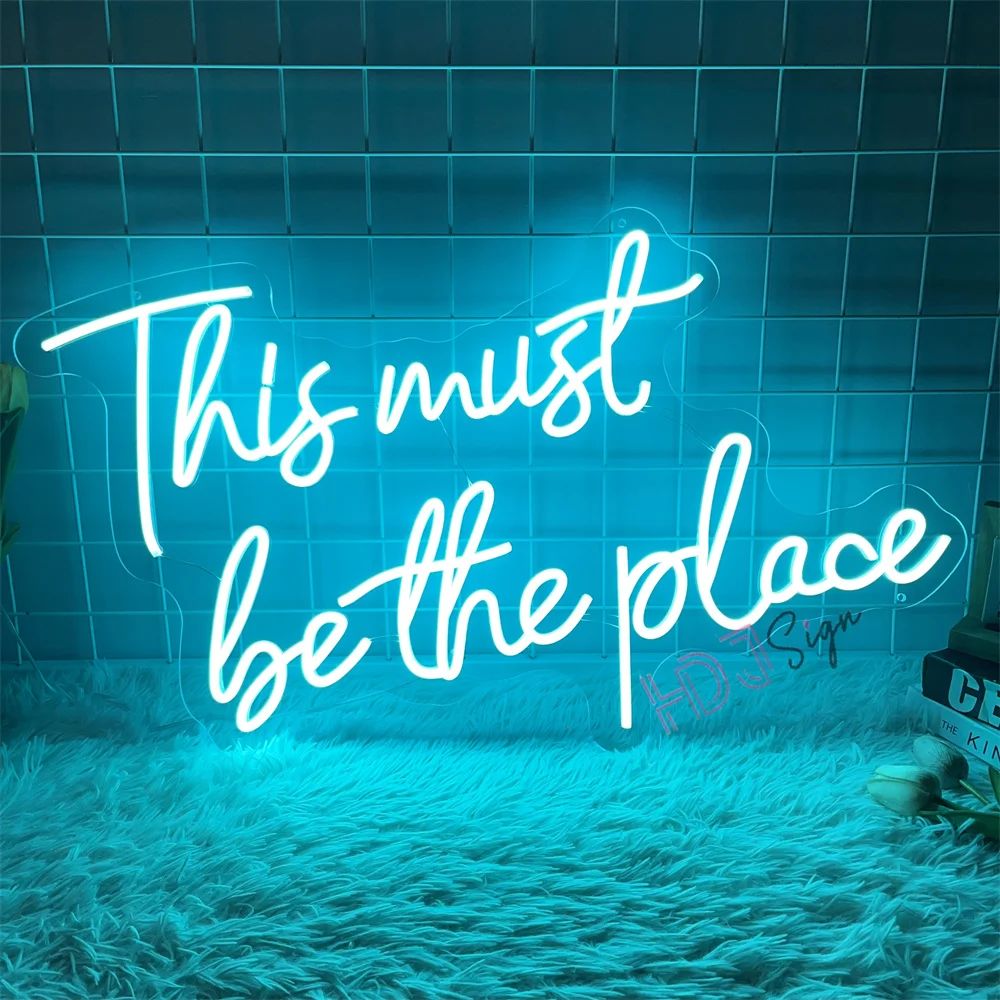 This Must Be The Place Neon Sign Coffee Neon Lights Wall Art Decoration Room Light Up Sign Bedroom Decor Home Party LED Lights