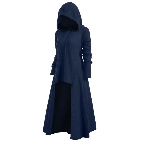 Cosplay Tunica da strega Abito con cappuccio Mantello Cavaliere Gotico Donna Vacanza di Halloween Abito da sera Abito da festa in maschera Ballo in maschera
