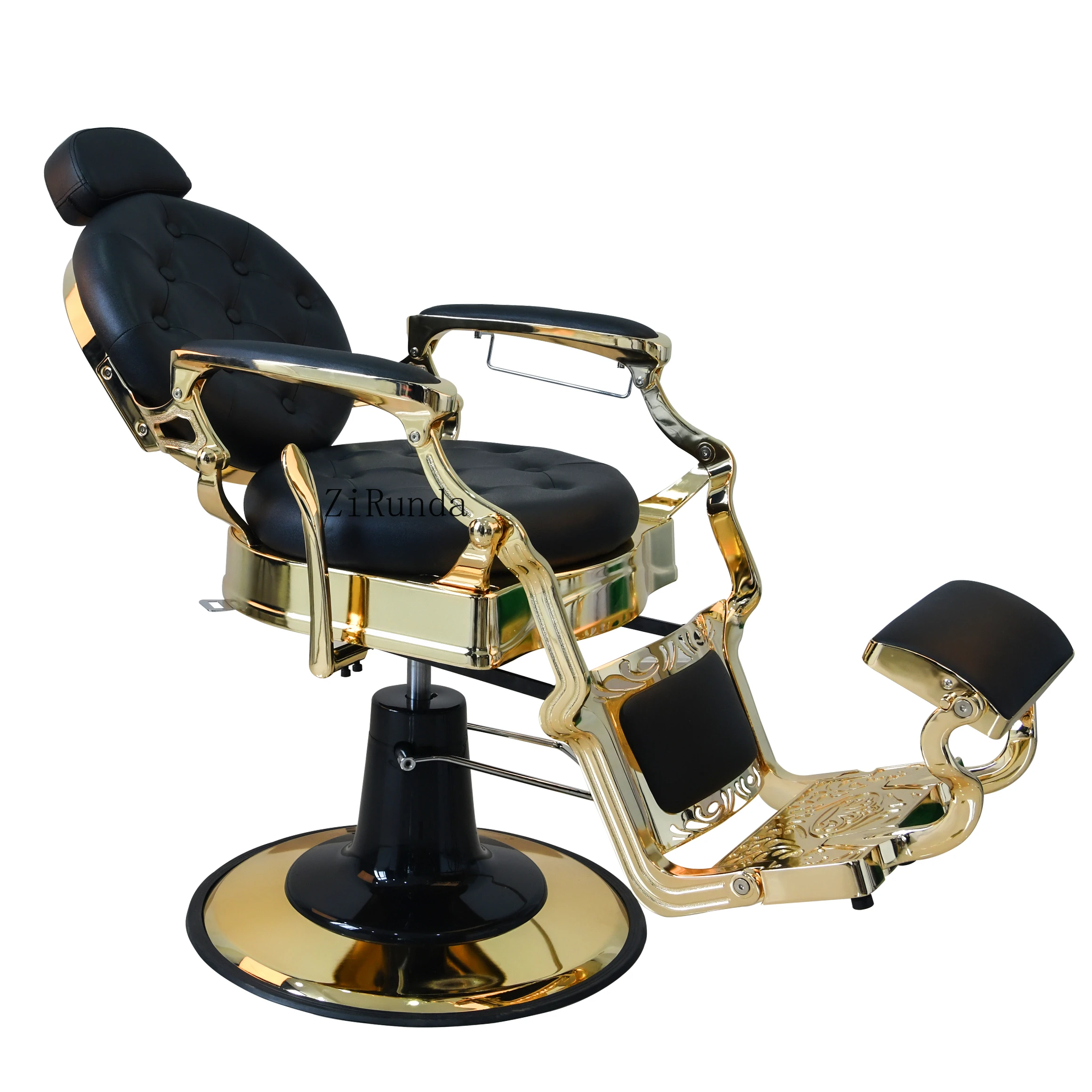 العتيقة الذهب الأسود صالون حلاقة خمر كرسي فاخر معدات الحلاقة كرسي الحلاق مع مسند الرأس