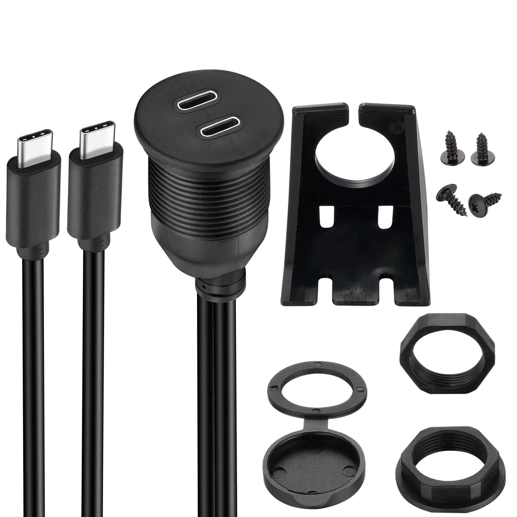 Bochara Dual Type C ชายประเภท C หญิงสาย Flush Mount สําหรับรถบรรทุกเรือรถจักรยานยนต์