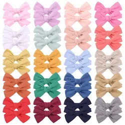 2Pcs/Set Solid Color Hair Clips For Girls Cotton Kids Bows Bowknot Hairpins Children Barrettes Headwear Baby Hair Accessories