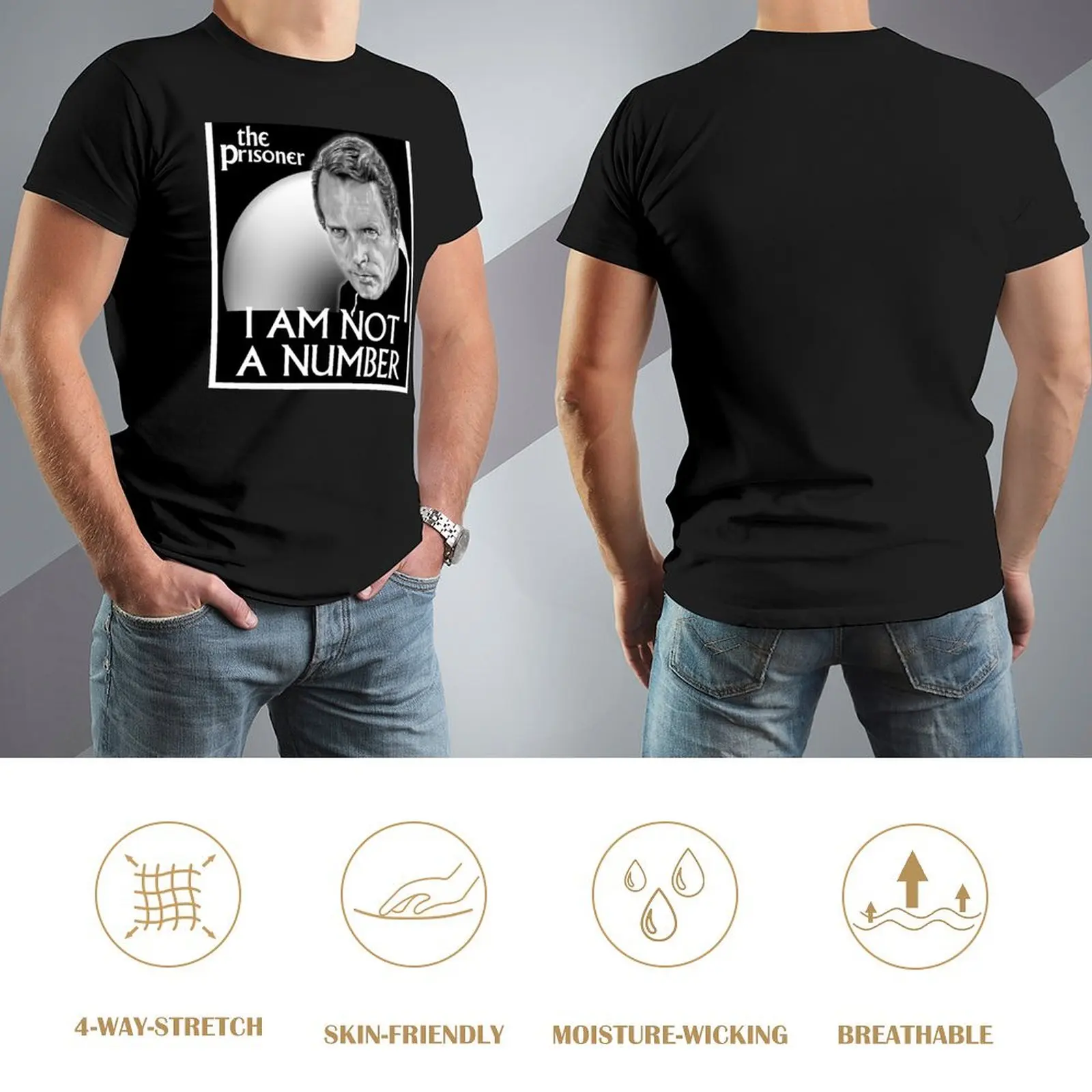 The Prisoner I AM NOT A NUMBER T-Shirt quick drying blue archive sweat mens plain t shirts image 4