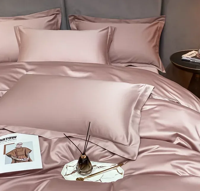 Pure cotton single piece duvet cover, four piece set, all cotton satin duvet cover set bedding