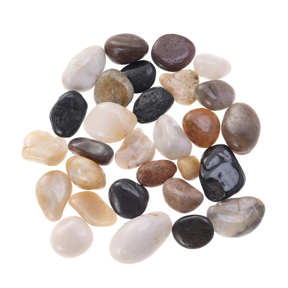

1 set 1000G Landscaping Pebbles Polished River Rocks Decorative Aquarium Stones For Garden Bonsai Vase Fish Tank Fountain Paving