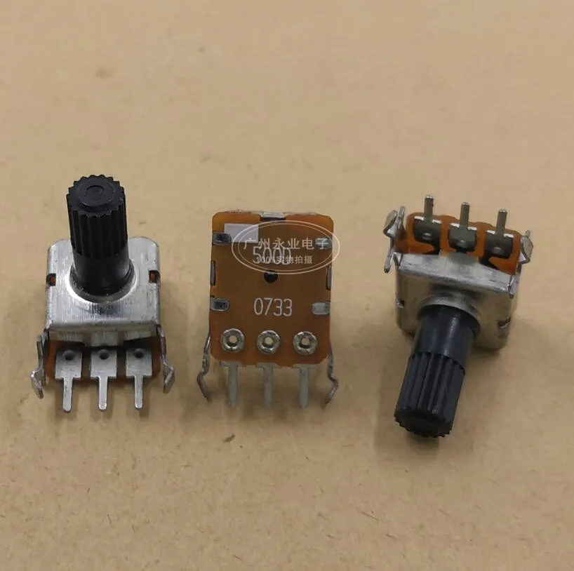 1 Piece RK12 Square Horizontal Single Rotary Adjustable Potentiometer 500D Volume Audio Power Amplifier D500 Euro