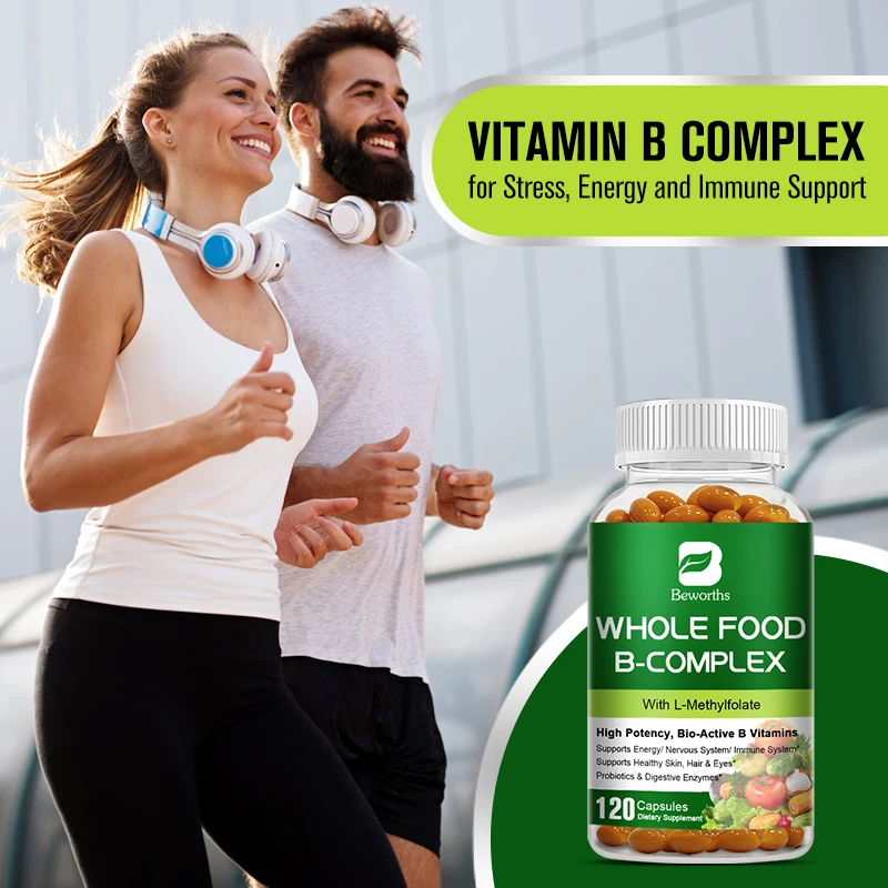 BEWORTHS Complex Vitamin B Capsule B1 B2 B3 B5 B6 B7 B12 Anti Fatigue Liver Detox Skin Care Daily Nutritional Supplement