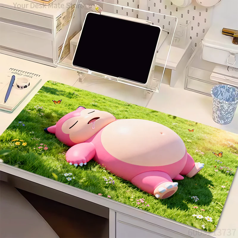 Gaming Mouse Pad HD Print P-Pokemon Anime PC Computer Gamer Desk Mouse Mat Locking Edge For CS GO Office Laptop Kawaii Mousepad