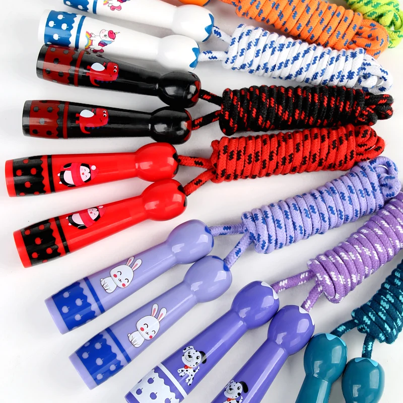 Toddler Jump Rope Wear Resistant Cotton Cord Length Adjustable Soft Skipping Rope With Smooth Handles For Kids Boys Girls gallery 2
