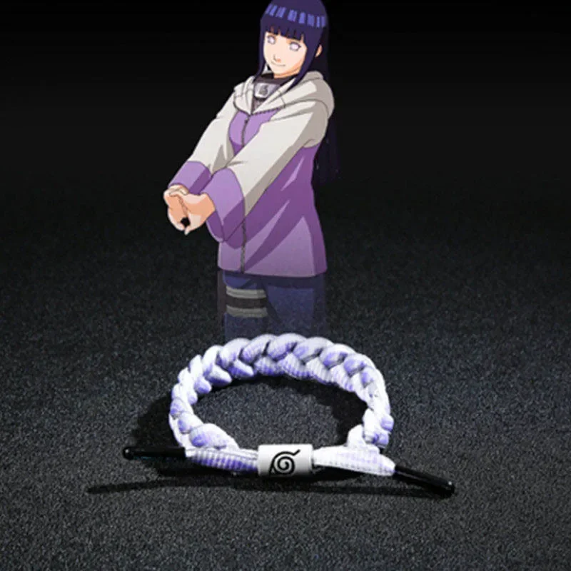 Naruto Anime Bracelet Lovers Rope Cosplay Wristband for Men Women Adjustable Couple Rope Sasuke Hyuga Hinata Weaving Bracelet