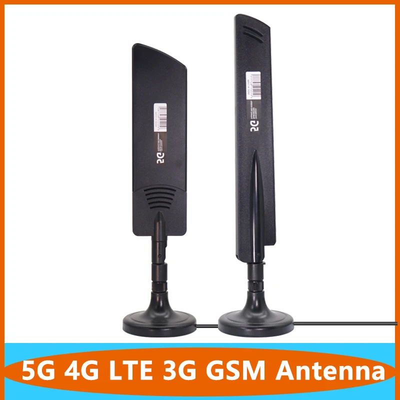 Wideband-Antena de Roteador Magnético, 5G, 4G, 3G, GSM, Alto Ganho, 22dbi, 600-6000Mhz, External WiFi Aerial, TS9 SMA, RPSMA, Masculino