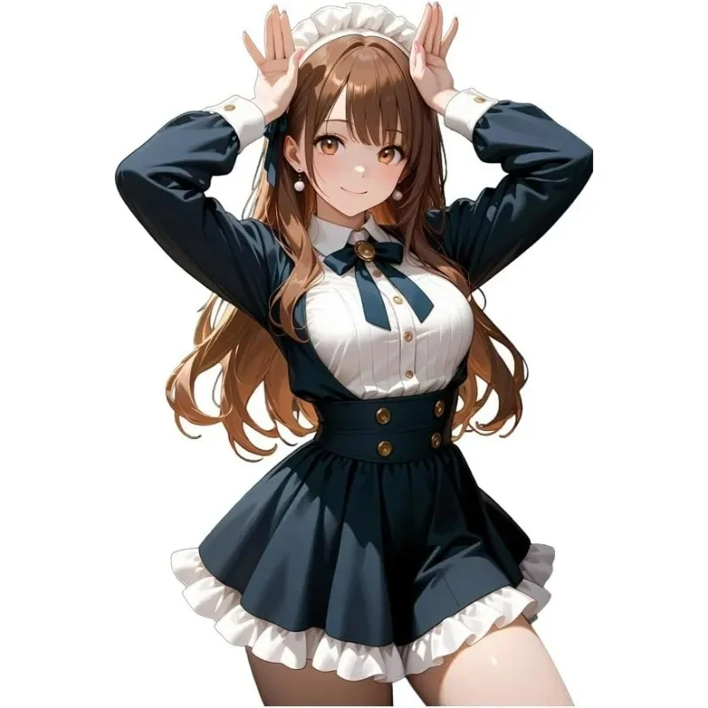 Charming Anime Maid Girl Waterproof Sticker Vinyl Decals Car Motorcycle Camper Water Bottle Mug Laptop Decor