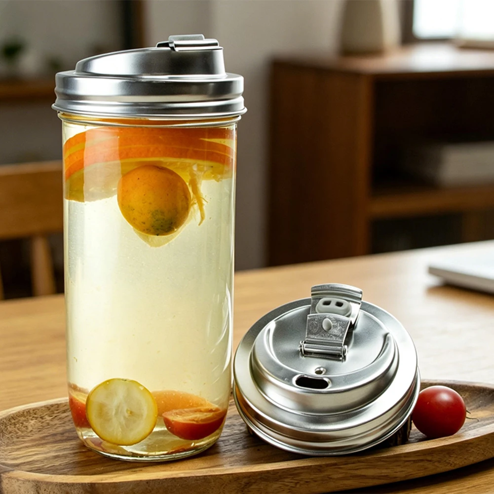 Cold Brew Jar - Brede monding Mason-potten deksels van roestvrij