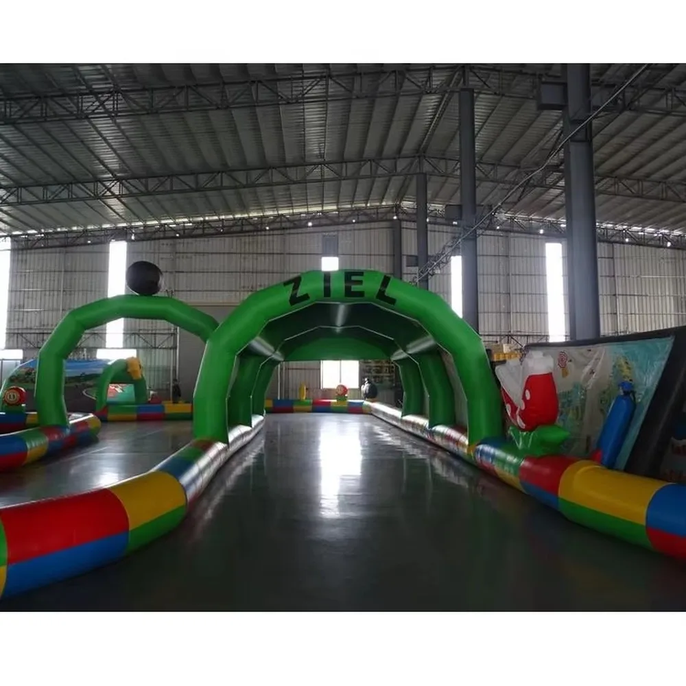 Inflatable Go Kart Race Track Custom Zorb Ball Track Racing Course Outdoor Sports Game for Kids Adults