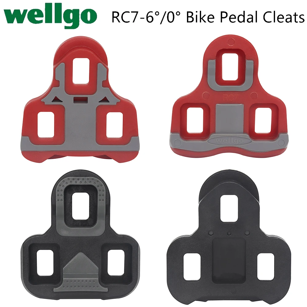 Wellgo RC7 0/6 Degree Road Bike Pedal Cleats Ultralight Self-Locking Bicycle Pedal Anti-Slip Cleats Cycling Parts