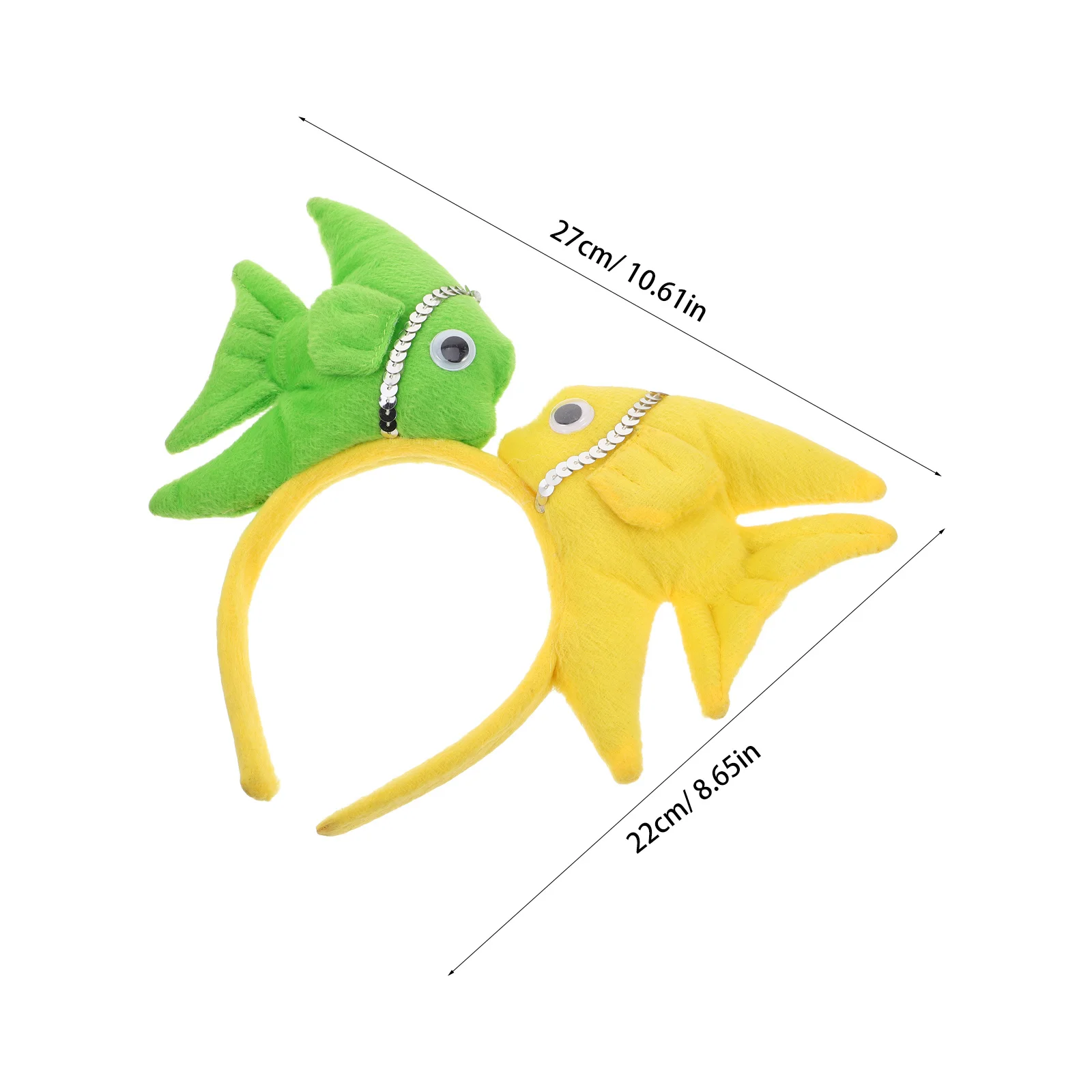 어린이를위한 금붕어 머리띠 3D 디자인 만화 물고기 머리 후프 바다 테마 머리띠 박제 물고기 모양의 코스프레