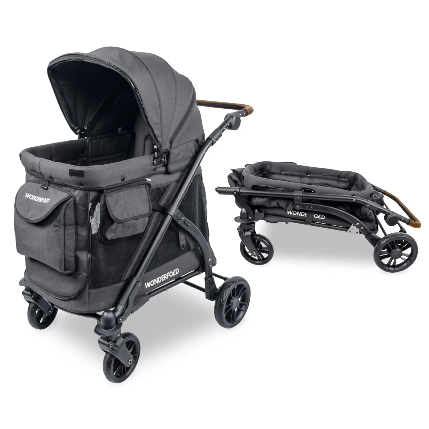 

W2 Luxe Stroller Wagon (2 Seater) - Collapsible Wagon Stroller with Seats with Magnetic Buckle 5-Point Harnesses