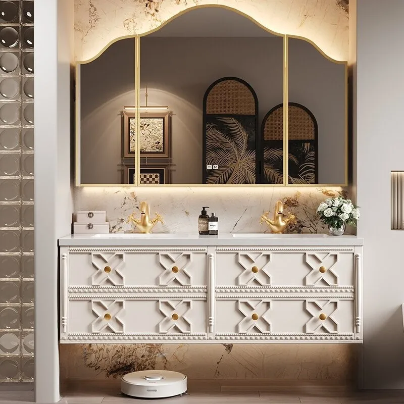 Seamless ceramic integrated basin, bathroom, bathroom cabinet, hot bending integrated basin, face wash basin