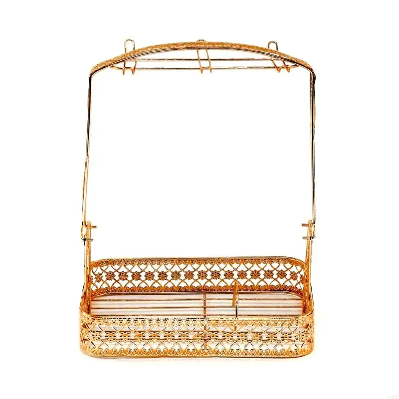 

63HF Home Metal Cup Holder Mug Drying Rack Countertop Teacup Storage Rack for Kitchen Counter & Tea Party