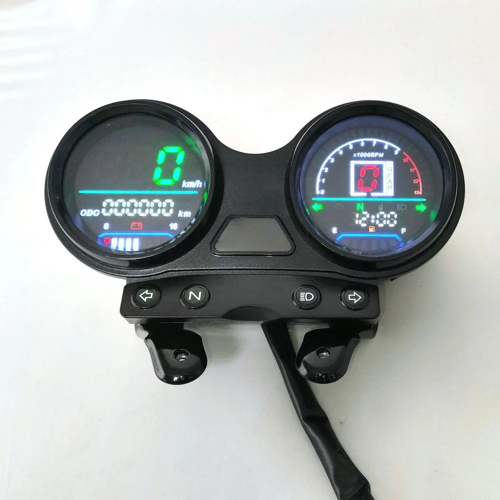 

LED Motorcycle Digital Speedometer With Mobile USB Charge RPM Dashboard for YBR125