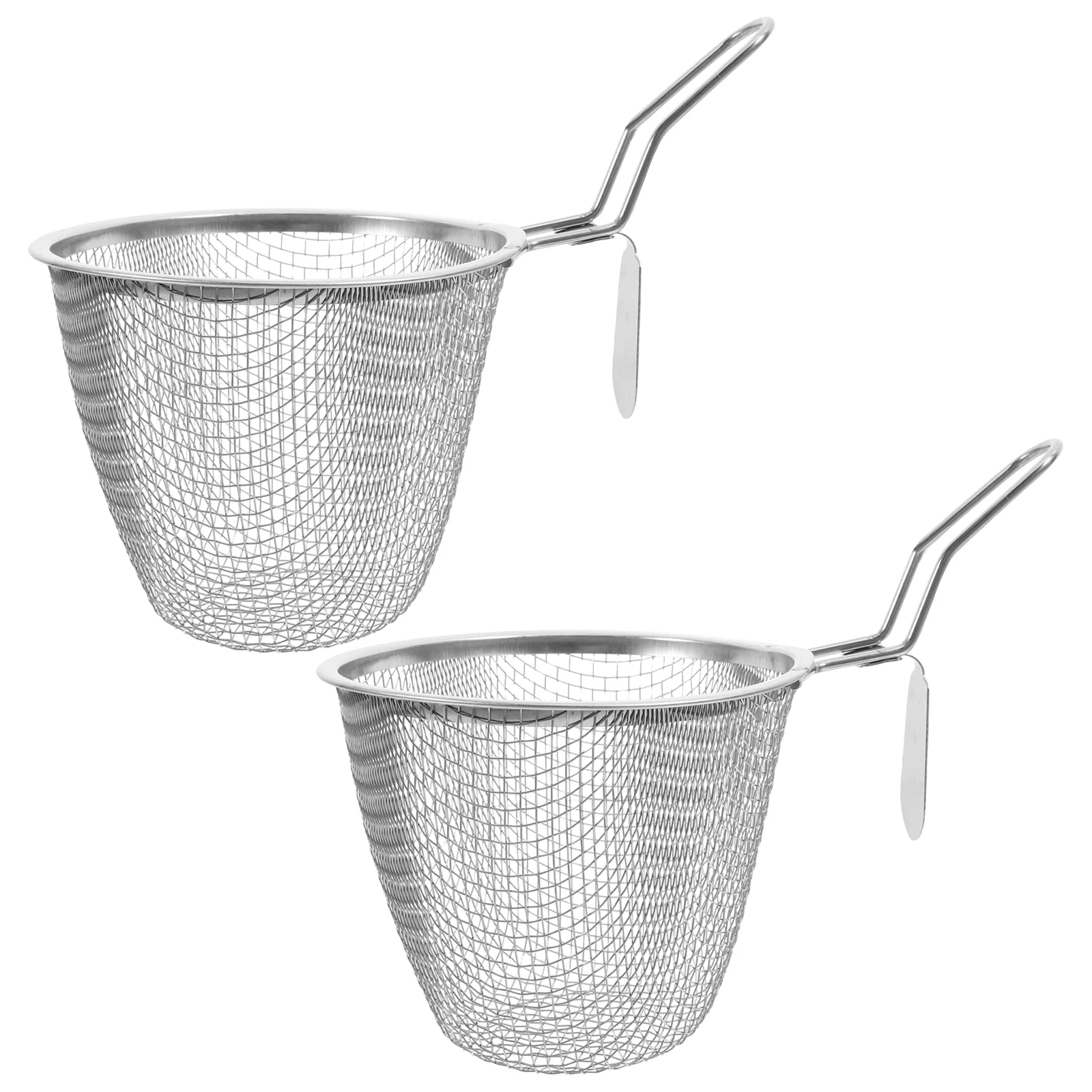 2 Pcs Stainless Steel Colander Kitchen Reusable Hot Pot Baskets Pasta Strainer Chafing Dish Noodle Fine Mesh Filter Household