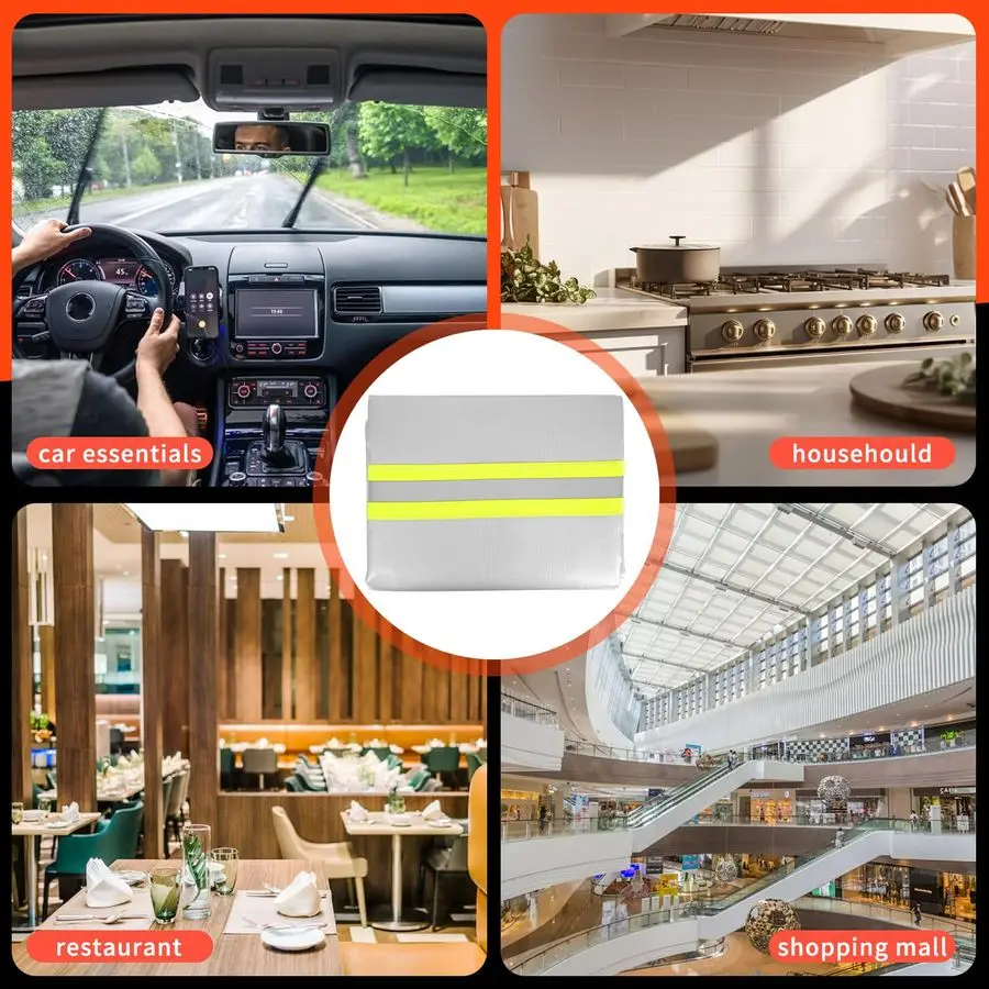 عباءة مقاومة للحريق مع غطاء محرك السيارة، بطانية حريق كبيرة جدًا يمكن ارتداؤها في حالات الطوارئ للمنزل، مطلية بالسيليكون على الوجهين، مقاومة للحرارة #5