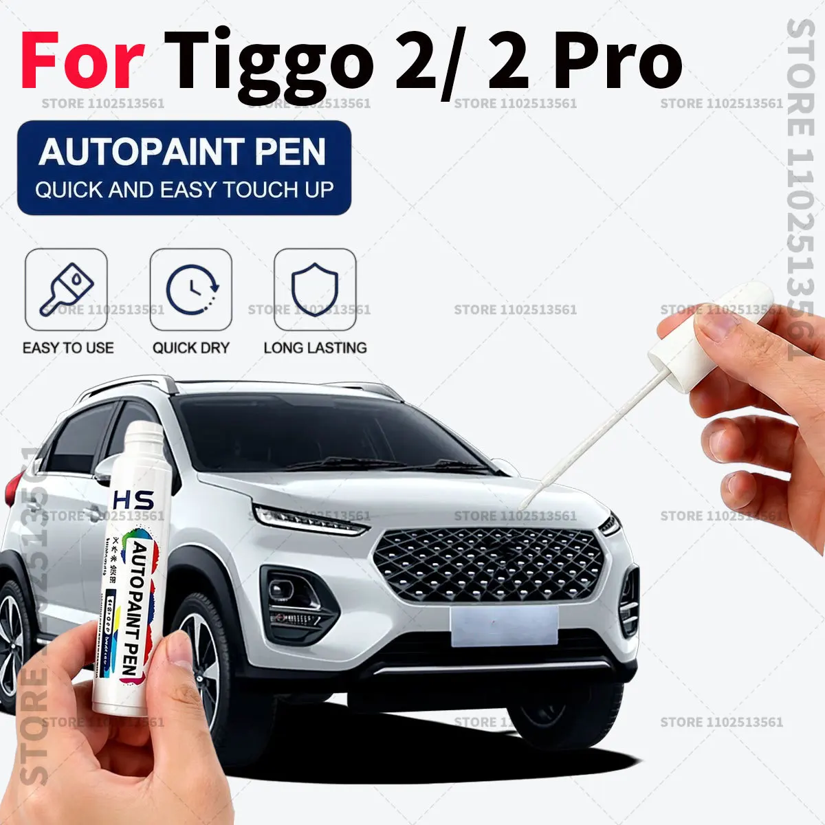 For Chery Tiggo 2 2 Pro Car Scratch Repair Pen – Easy Auto Paint Touch Up for Smooth Finish white Sky blue Flame Red Passion Red