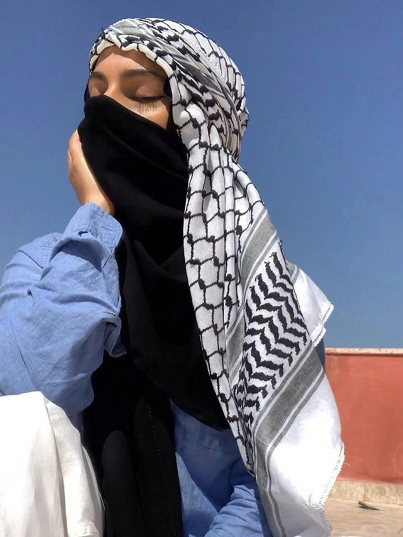 2026 New Arab Plain Hijab Scarf Thin Breathable Turban Keffiyeh Middle East Man Square Scarf Bandana Headband Muslim Veil view 4