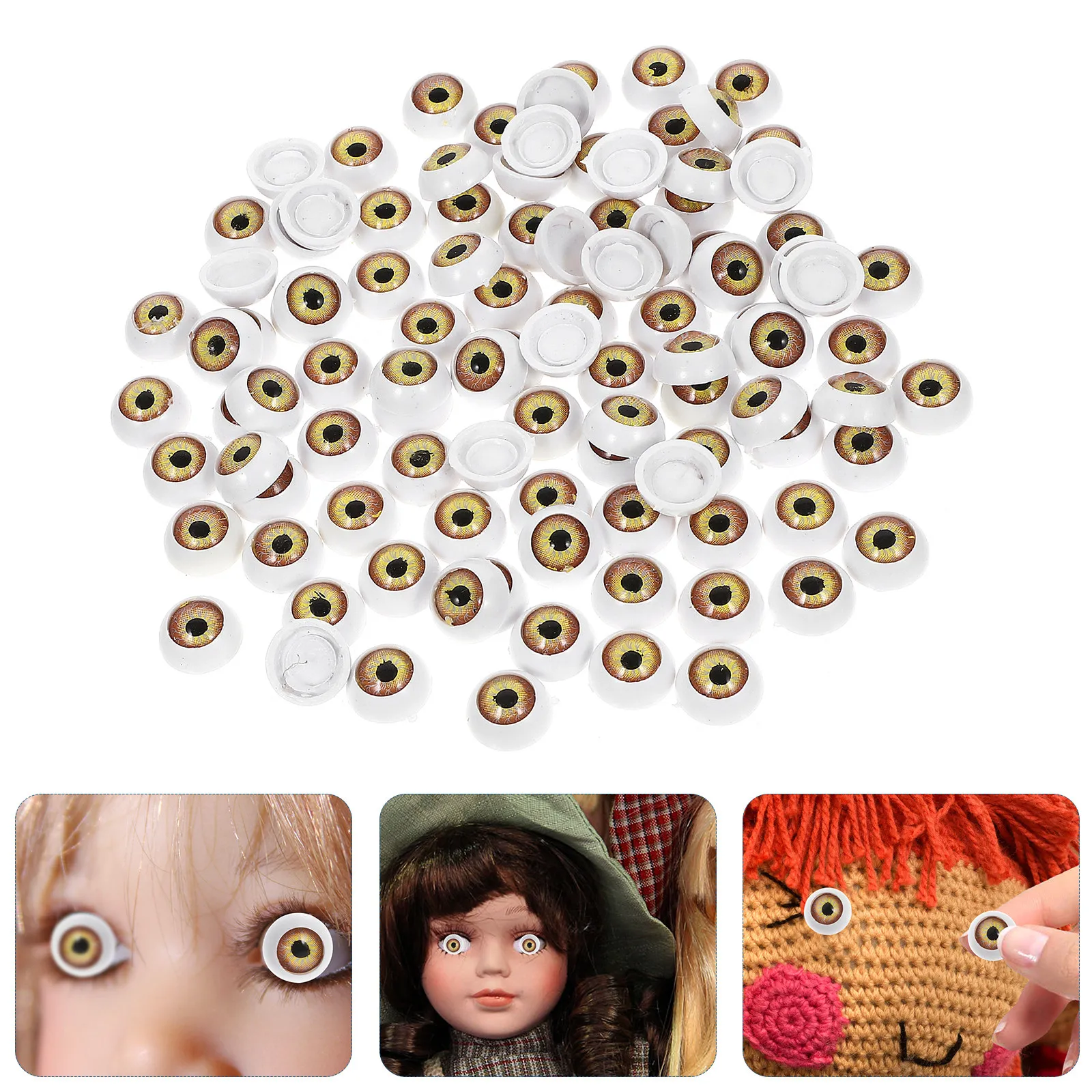 

100Pcs Half Round Plastic Eyeballs DIY Craft Safety Eyes for Handicrafts Decorative Accessories Plastic Eyes Eyeballs