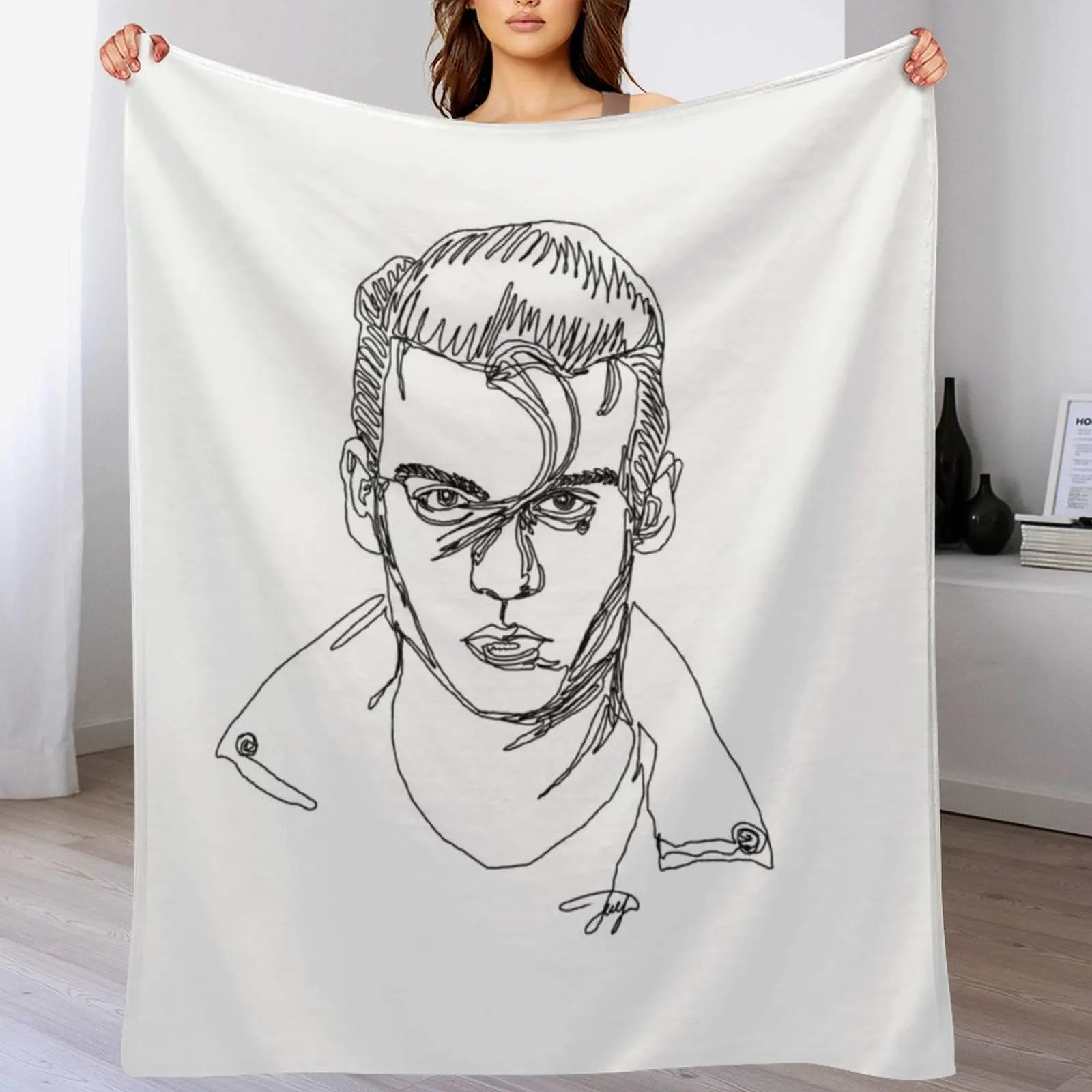 Johnny Depp, line art Throw Blanket halloween Moving Bed Blankets