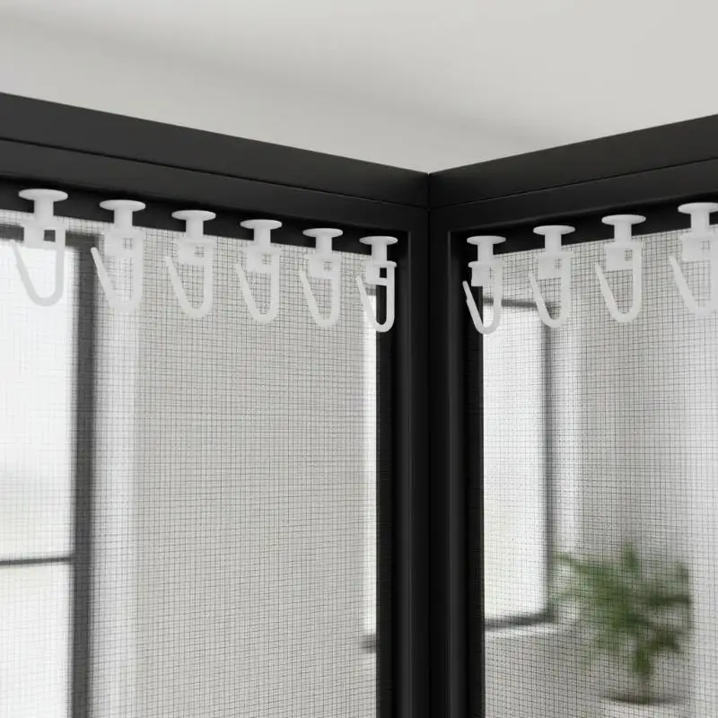 Curtain Track Hooks 50 PCS White Plastic Sturdy Construction Easy Install for Household Curtain Drapery Hanging