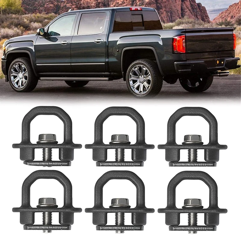 6PCS Tie Down Anchors Truck Bed Side Wall Anchor For 07-20 Chevy Silverado GMC Sierra 15-20 Chevy Colorado/GMC Canyon