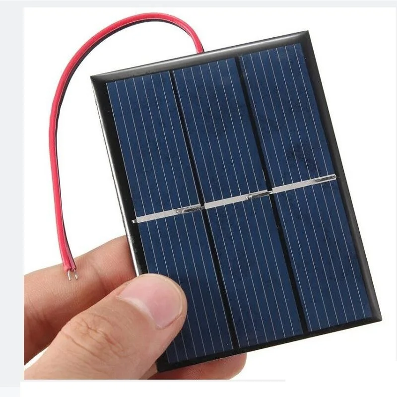0,65 Вт 1,5 В 400 мАч поликристаллическая солнечная панель с проводом солнечное зарядное устройство для 1,2 В-1,5 В батарея игрушка 60*80 мм 5 шт./лот