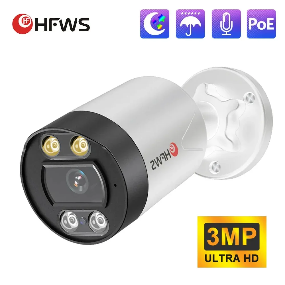 POE  3MP IP Camera POE Outdoor Waterproof H.265 Security Surveillance Bullet Camera  Motion Detection Camera CCTV