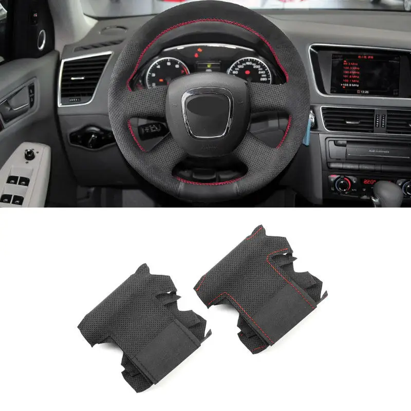 

Car Interior Steering Wheel Suede Leather Cover Protective Trim For A3 8P Sportback A4 B8 Avant A5 8T A6 C6 A8 D3 Q5 8R Q7 4L