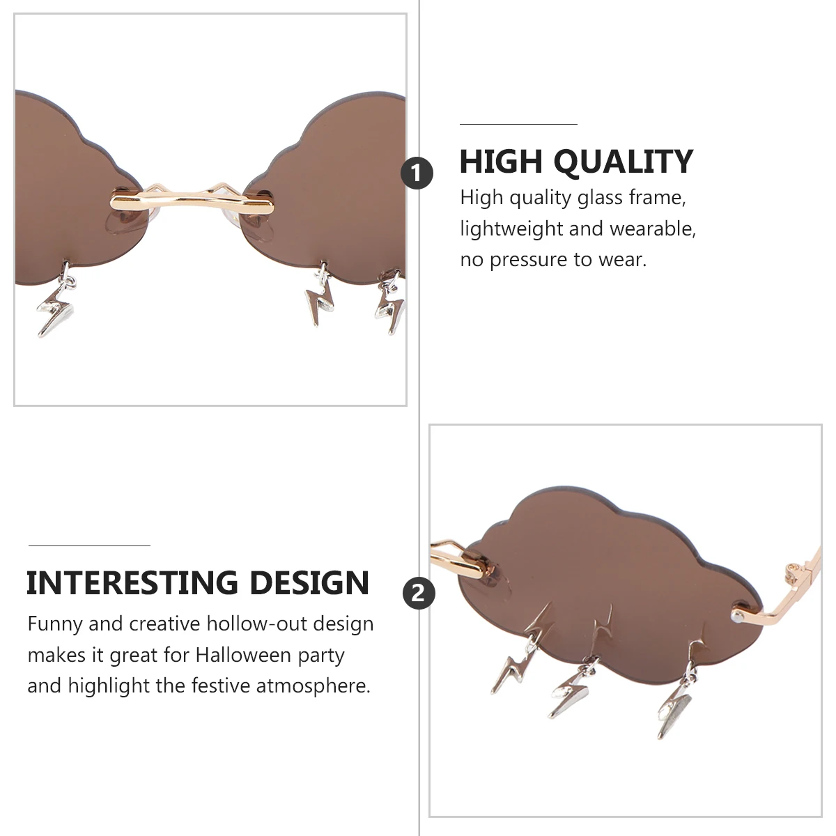 

Trendy Sunglasses Women Party Favors Cloud Shape Stylish Sun Protection Funny Photo Props Small Face Fit Glasses