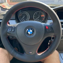 Car Steering Wheel Cover For BMW M Sport M3 E90 E91 E92 E93 E87 E81 E82 E88 3 Series 2005-2017 DIY Original Steering Wheel Braid