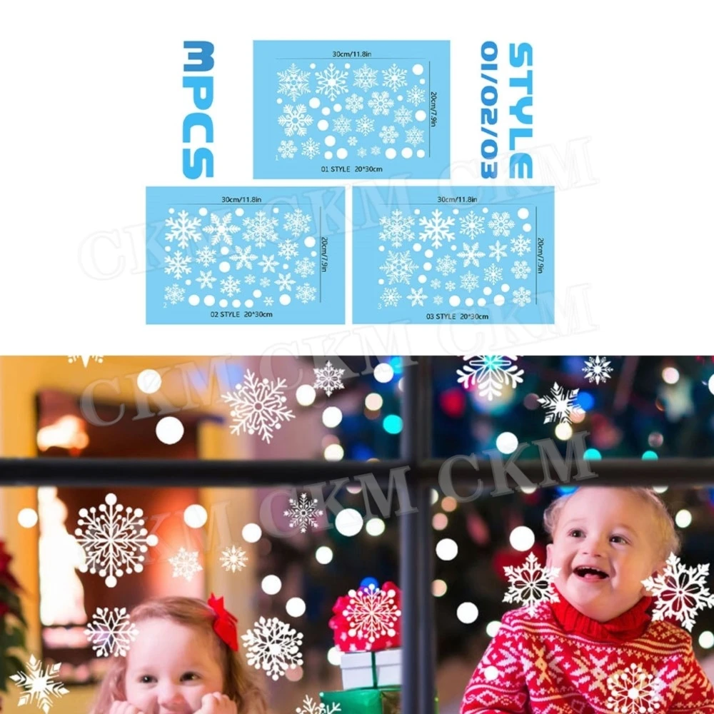 

Christmas Ornaments Glass Windows Decals Snowflake Wall Sticker Merry Christmas Home Decoration Stickers New Year Wallpaper