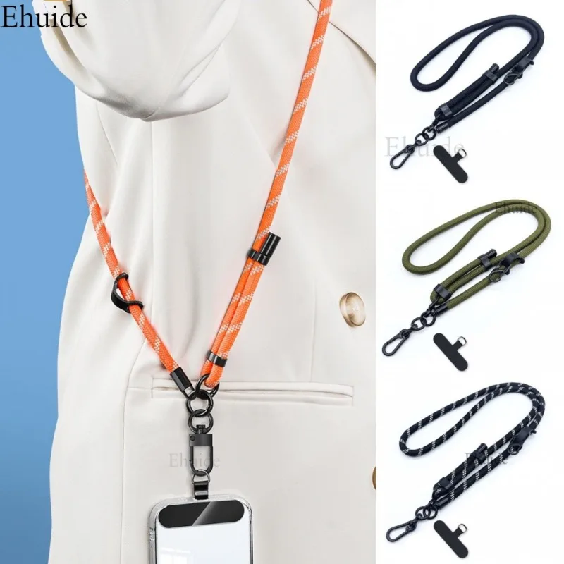 Universal Phone Case Lanyard Adjustable 10MM Diameter Crossbody Shoulder Card Neck Cord Clip Hang Anti-lost 120CM Wrist Strap