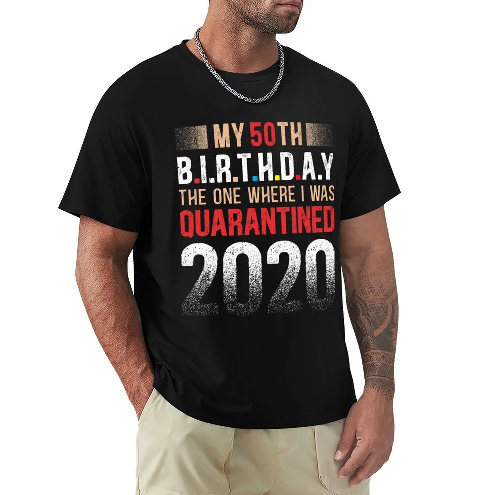 

50th Birthday The One Where I Was Quarantined 2020 T-Shirt blanks sweat quick drying plain black t shirts men