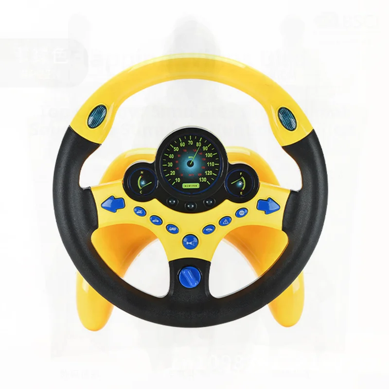 لعبة محاكاة عجلة القيادة المشتركة للطيار الكبير للأطفال مع قاعدة للتعليم المبكر والتنوير والموسيقى الممتعة والصوت التفاعلي باللون الوردي
