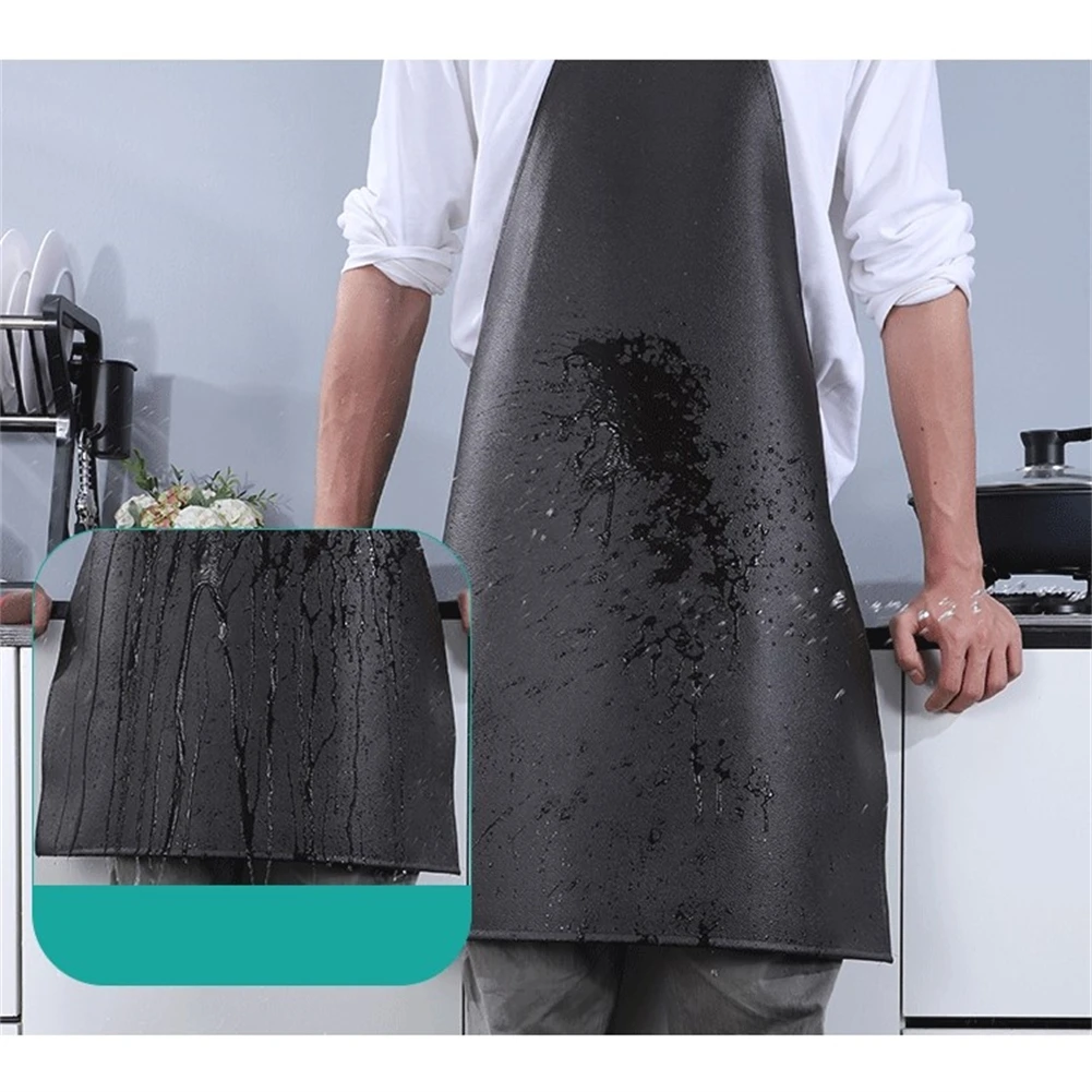 Kitchen Supplies Apron Waterproof Black Brown For Cleaner For Work Heavy Duty Multiple Sizes Wrinkle-resistant