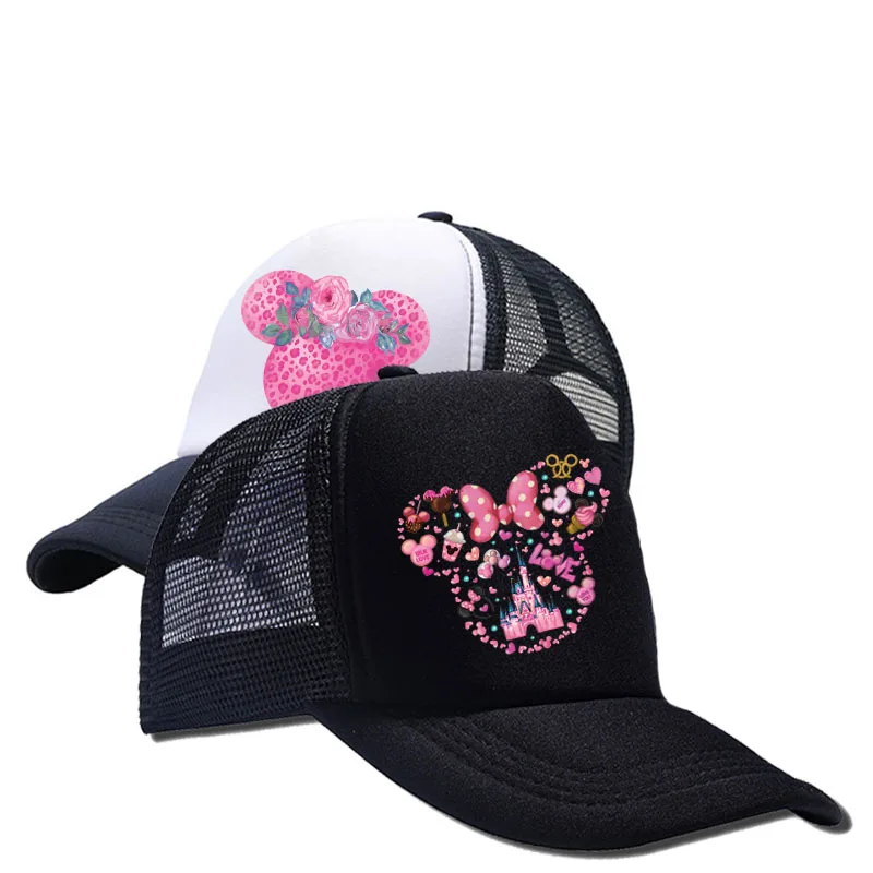 Disney Minnie Mouse Cartoon Pattern Girls Baseball Caps Hat Children Casual Hat Cute Children Peaked Cap Sunbonnet Headgear Gift