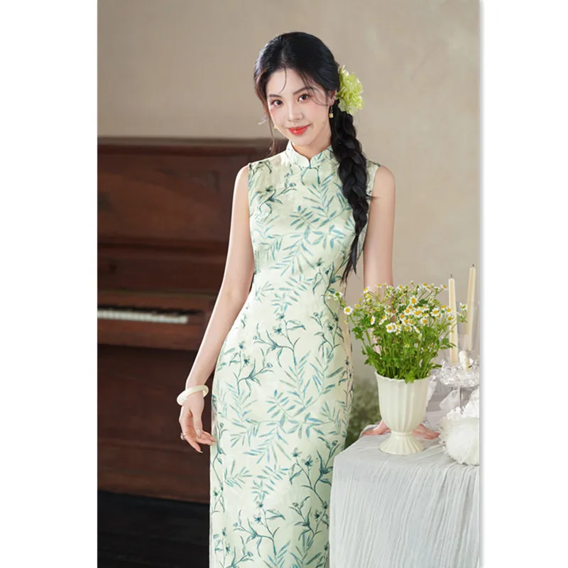 

New Chinese Style Hong Kong Style Sleeveless Young Style High-end Qipao 2026 Spring/summer New Slim Fit Girl Qipao