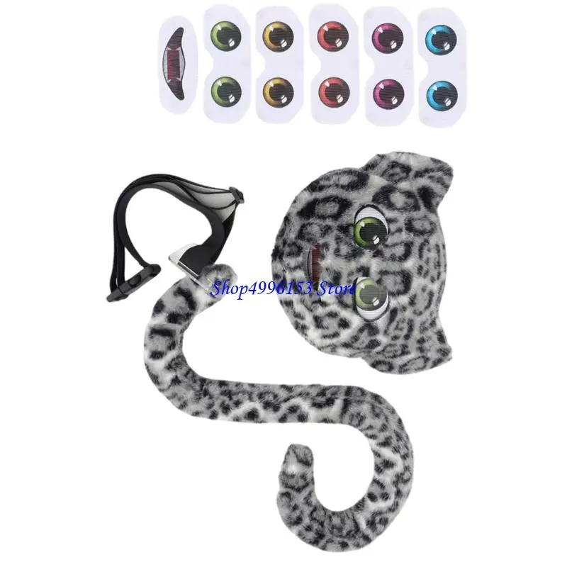 Q0ke Kids volwassenen Luipaardkostuums Set Animal Dress Dress Kostume Accessoires